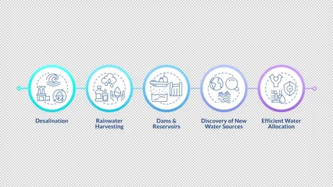 Resource management systems infographic circles animation Stock Footage 337777075
