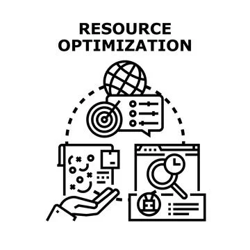Resource optimization concept for business process efficiency Stock Illustration