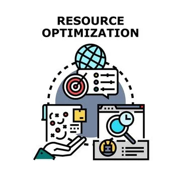 Resource optimization concept for business process efficiency Illustrazione stock