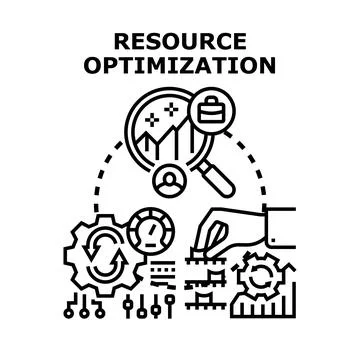 Resource optimization process for business management planning Stock Illustration
