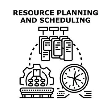 Resource planning and scheduling optimizing business operation process イラスト素材