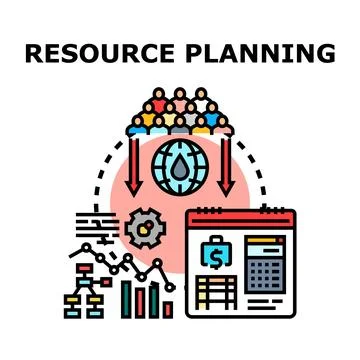 Resource planning concept allocating effort and economic investment Stockillustratie