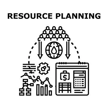 Resource planning concept allocating effort and economic investment Stock Illustration