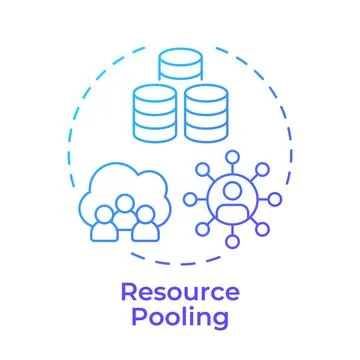 Resource pooling gradient outline concept icon Stockillustratie