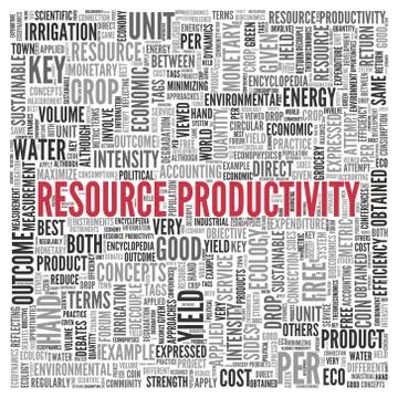 Resource productivity concept tag cloud design Stock Illustration