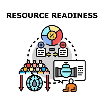 Resource readiness concept managing demand and supply Stock-Illustration