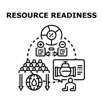 Resource readiness concept managing demand and supply Stock-Illustration