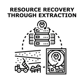 Resource recovery processing by extraction concept Stock Illustration