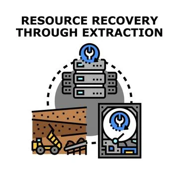 Resource recovery processing by extraction concept Stock Illustration