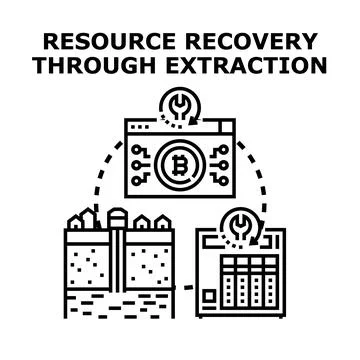 Resource recovery through extraction concept illustration Illustrazione stock