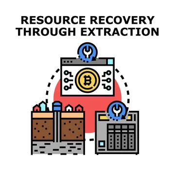Resource recovery through extraction concept illustration Stock Illustration