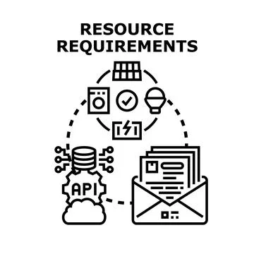 Resource requirements management for system optimization process Illustrazione stock