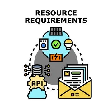 Resource requirements management for system optimization process Stock Illustration