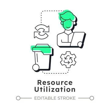 Resource utilization modern linear concept icon Stock Illustration
