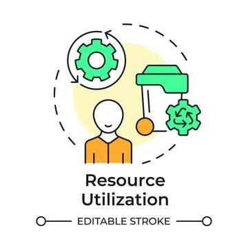 Resource utilization multi color concept icon Stock Illustration