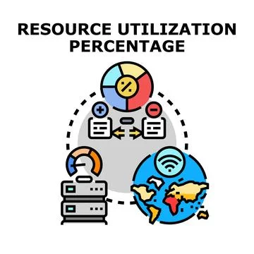 Resource utilization percentage management and global allocation 스톡 일러스트