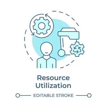 Resource utilization soft blue concept icon Stock Illustration