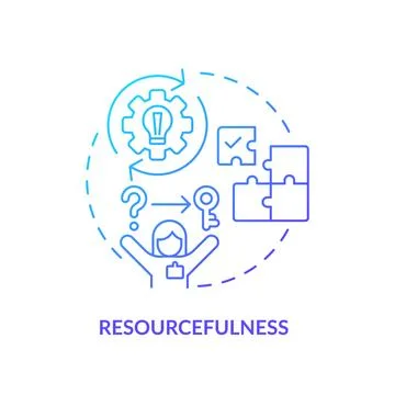 Resourcefulness blue gradient concept icon Illustrazione stock