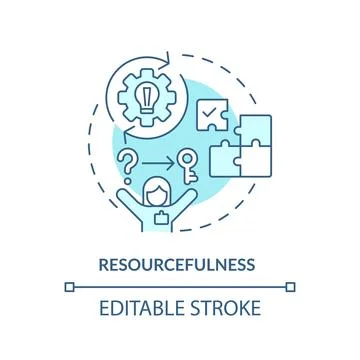 Resourcefulness turquoise concept icon Stock Illustration