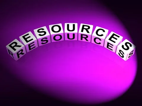 Resources dice mean collateral assets and savings Illustrazione stock