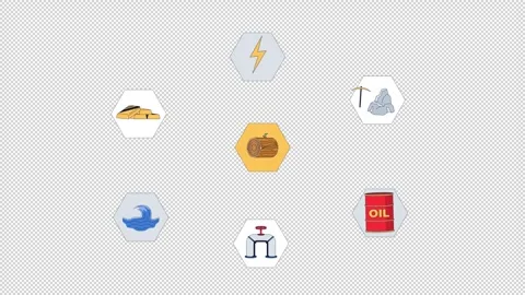 Resources, energy and commodity cartoon animation pack Stock Footage 337306823