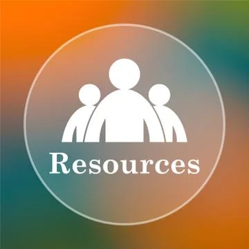 Resources icon. Internet button on colored  background.. Stock Illustration