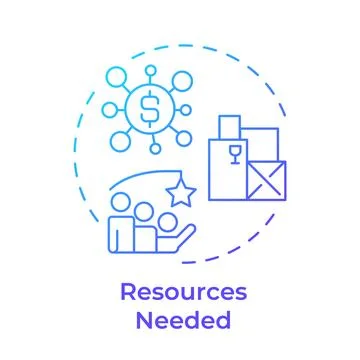 Resources needed blue gradient concept icon Ilustración de archivo