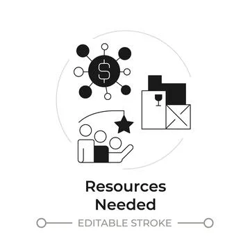 Resources needed modern flat line concept icon Stock Illustration