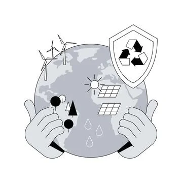 Resources protection abstract concept vector illustration. Stock Illustration