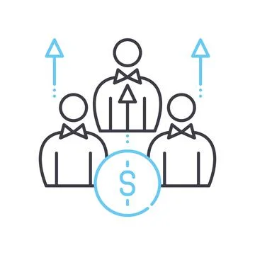 Resourse allocation line icon, outline symbol, vector illustration, concept sign Stock Illustration