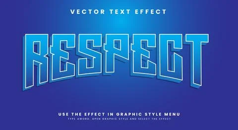 Respect 3d editable text effect Stock Illustration