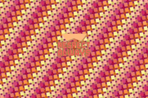 RESPECT ALWAYS display type design with dot matrix letter echo and layered tile 스톡 일러스트