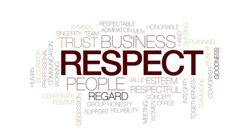 Respect animated word cloud, text design... | Stock Video | Pond5