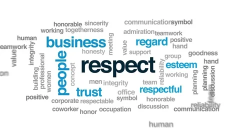 Respect animated word cloud, text design... | Stock Video | Pond5