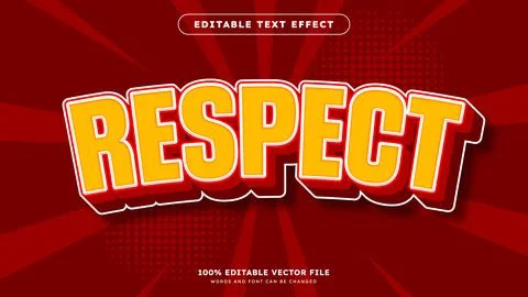Respect cartoon games 3d editable text effect Illustrazione stock