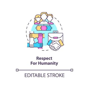 Respect for humanity concept icon Stock Illustration