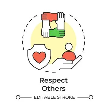 Respect others multi color concept icon Stock Illustration