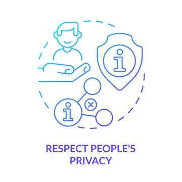 Respect people privacy blue gradient concept icon Stock Illustration
