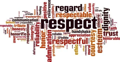 Respect word cloud Stock Illustration