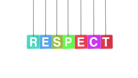 Respect Word or Text Hang and Bouncing Animation on White Background Stock Footage 302030620
