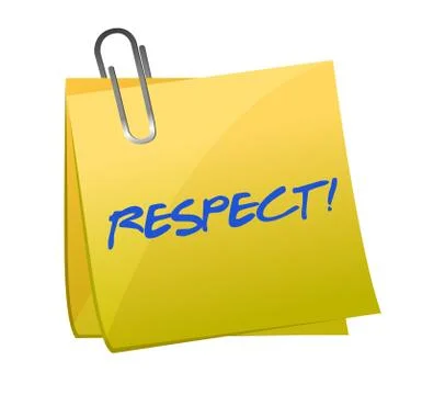 Respect written on a sticky note illustration design over a white background Stock Illustration