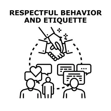Respectful behavior and etiquette concept illustration Stock Illustration