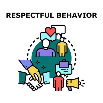 Respectful behavior concept with communication and partnership Stock Illustration