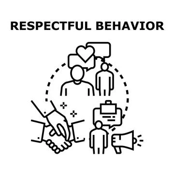 Respectful behavior concept with communication and partnership Stock Illustration