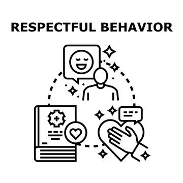 Respectful behavior promoting positive communication and empathy concept Stock Illustration