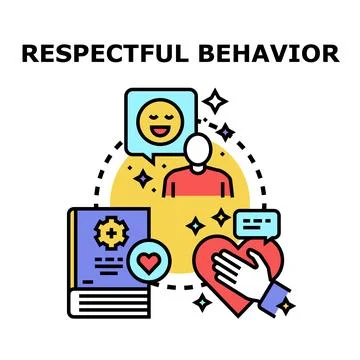 Respectful behavior promoting positive communication and empathy concept Stock Illustration