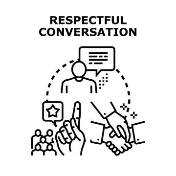 Respectful conversation and communication ethics concept Stock Illustration