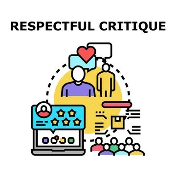 Respectful critique concept for feedback and evaluation process Stock Illustration
