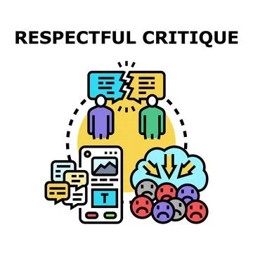 Respectful critique process and digital communication concept Stock Illustration