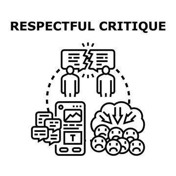 Respectful critique process and digital communication concept Stock Illustration